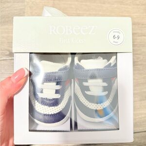 Robeez First Kicks Blue and Red Baby Shoes